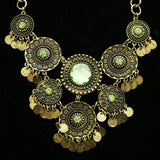 Luxury Crystal Necklace Gold/Green NWOT