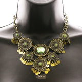 Luxury Crystal Necklace Gold/Green NWOT