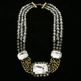 Luxury Crystal Necklace Gold/Gray NWOT