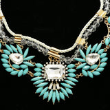 Luxury Crystal Necklace Gold/Green NWOT