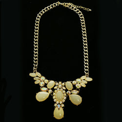 Luxury Prizmatic Crystals Necklace Gold/White NWOT