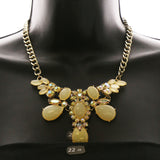 Luxury Prizmatic Crystals Necklace Gold/White NWOT