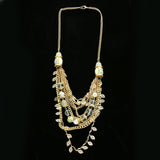 Luxury Crystal Leaf Necklace Gold & Green NWOT