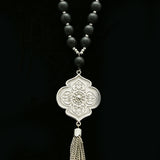 Luxury Y-Necklace Silver/Black NWOT