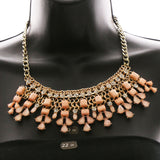 Luxury Crystal Necklace Gold/Pink NWOT