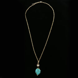 Luxury Crystal Semi-Precious Necklace Gold & Blue NWOT