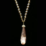 Luxury Crystal Y-Necklace Gold/Pink NWOT
