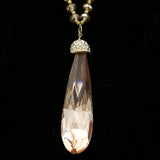 Luxury Crystal Y-Necklace Gold/Pink NWOT