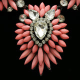 Luxury Crystal Necklace Gunmetal/Pink NWOT