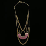 Luxury Crystal Necklace Gold/Pink NWOT