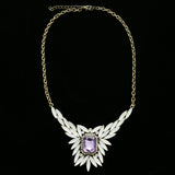 Luxury Crystal Necklace Gold/White NWOT