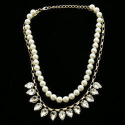 Luxury Pearls Necklace Gold/White NWOT