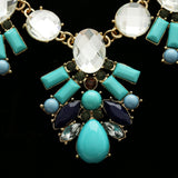 Luxury Crystal Necklace Gold/Blue NWOT