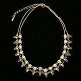 Luxury Crystal Necklace Gold/Gray NWOT