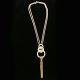 Luxury Hmmered Finish Y-Necklace Gold NWOT
