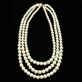 Luxury Pearls Crystal Necklace Gold & White NWOT