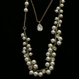 Luxury Pearls Crystal Necklace Gold & White NWOT
