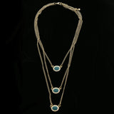 Luxury Crystal Necklace Gold/Blue NWOT