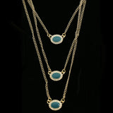 Luxury Crystal Necklace Gold/Blue NWOT