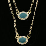 Luxury Crystal Necklace Gold/Blue NWOT