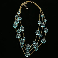 Luxury Faceted Necklace Gold/Blue NWOT