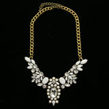 Luxury Crystal Necklace Gold/White NWOT