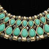 Luxury Faceted Necklace Gold/Green NWOT