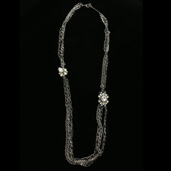 Luxury Crystal Necklace Gunmetal/Green NWOT