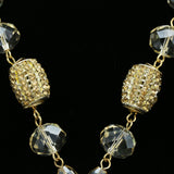 Luxury Faceted Y-Necklace Gold/Clear NWOT