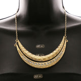 Luxury Textured Finish Crystal Necklace Gold NWOT
