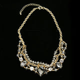 Luxury Crystal Necklace Gold/Gray NWOT