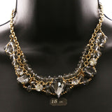 Luxury Crystal Necklace Gold/Gray NWOT