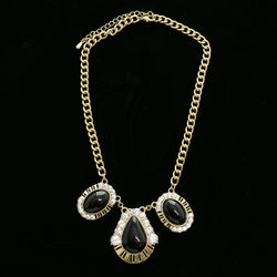 Luxury Crystal Necklace Gold/Black NWOT