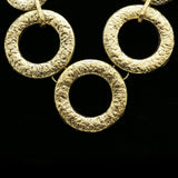 Luxury Hammered Finish Leather  Necklace Gold & Black NWOT
