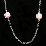 Luxury Faceted Necklace Silver/Pink NWOT
