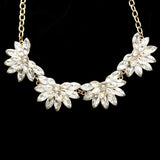 Luxury Crystal Flower Necklace Gold NWOT