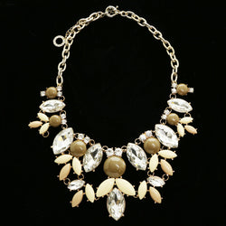 Luxury Crystal Necklace Gold/Brown NWOT