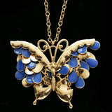 Luxury Butterfly Necklace Gold/Blue NWOT