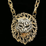 Luxury Lion Face Necklace Gold/Black NWOT