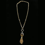 Luxury Crystal Y-Necklace Gold/Orange NWOT