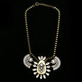 Luxury Crystal Necklace Gold/White NWOT