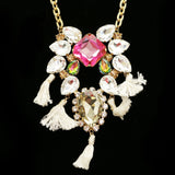 Luxury Crystal Necklace Gold/Pink NWOT