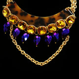 Luxury Crystal Necklace Gold/Purple NWOT