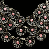 Luxury Flowers Necklace Silver/Pink NWOT