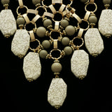 Luxury Semi-Precious Necklace Gold/White NWOT