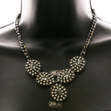 Luxury Crystal Necklace Gunmetal/Gray NWOT