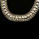 Luxury Crystal Choker-Necklace Gold/Gray NWOT