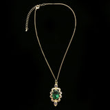 Luxury Crystal Necklace Gold/Green NWOT