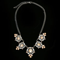 Luxury Necklace Gunmetal/Pink NWOT