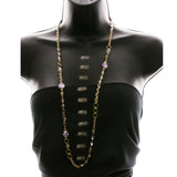Luxury Crystal Necklace Gunmetal/Purple NWOT